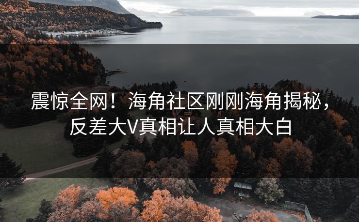 震惊全网！海角社区刚刚海角揭秘，反差大V真相让人真相大白