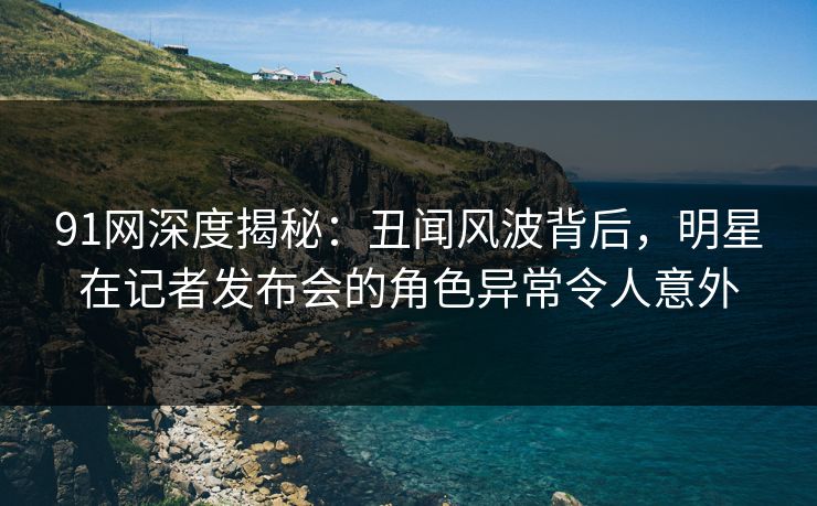 91网深度揭秘：丑闻风波背后，明星在记者发布会的角色异常令人意外